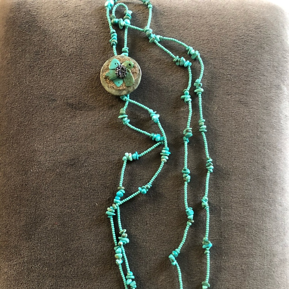 Turquoise lariat necklace